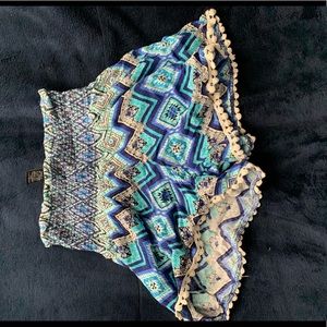 Blue and purple patterned soft shorts